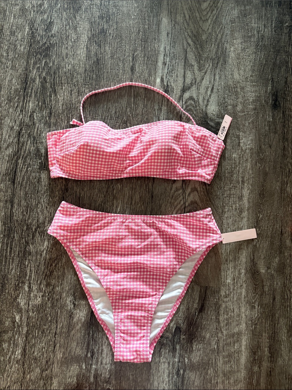 Victoria's Secret Pink Gingham Bikini Top and Bottom